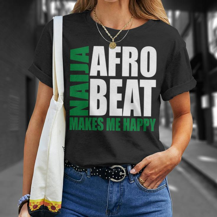 Storecastle Naija Afrobeat Makes Me Happy Nigerian Music T-Shirt Gifts for Her