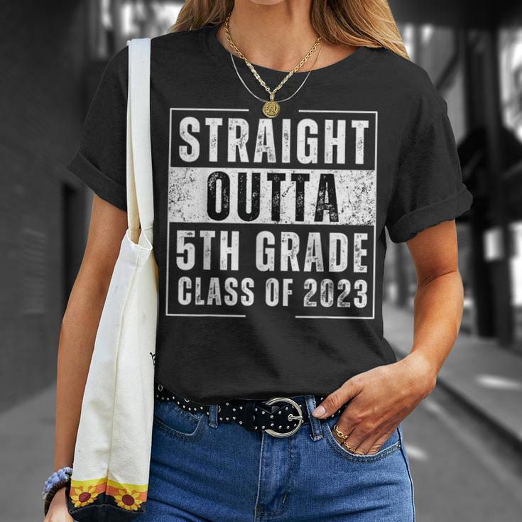 Straight Outta 5Th Grade Class Of 2023 Funny Graduation Unisex T-Shirt Gifts for Her