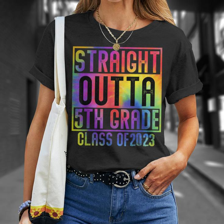 Straight Outta 5Th Grade Class Of 2023 Graduation Tie Dye Unisex T-Shirt Gifts for Her