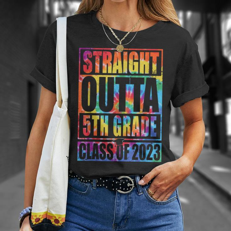 Straight Outta 5Th Grade Graduation Class Of 2023 Tie Dye Unisex T-Shirt Gifts for Her