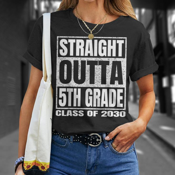 Straight Outta 5Th Grade School Graduation Class Of 2030 Unisex T-Shirt Gifts for Her