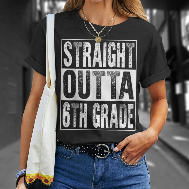 Straight Outta 6Th Grade Graduate Sixth Grade Graduation Unisex T-Shirt Gifts for Her