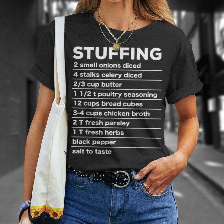 Stuffing Recipe Thanksgiving Food Costume Dark T-Shirt Gifts for Her