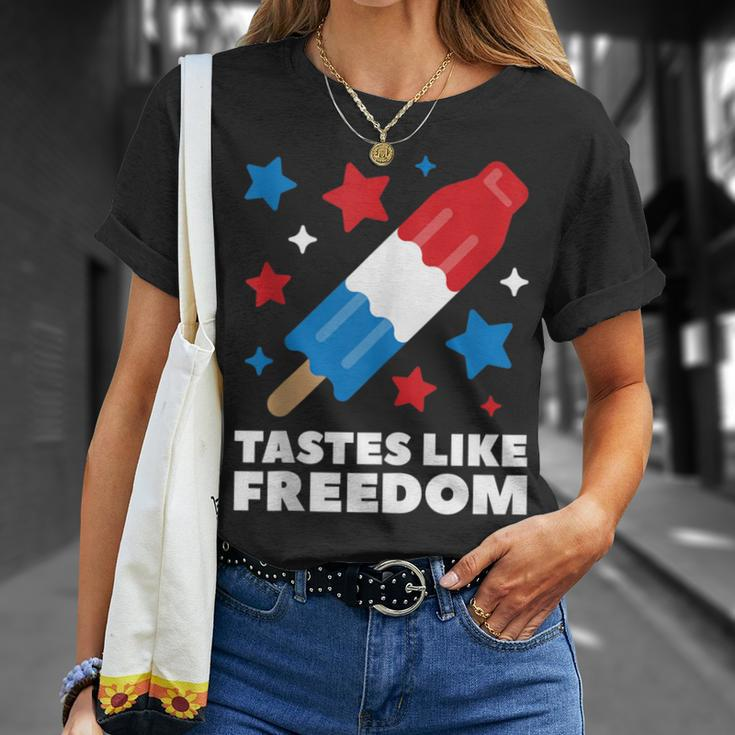 Tastes Like Freedom Icecream Ice Pop 4Th Of July T-Shirt Gifts for Her