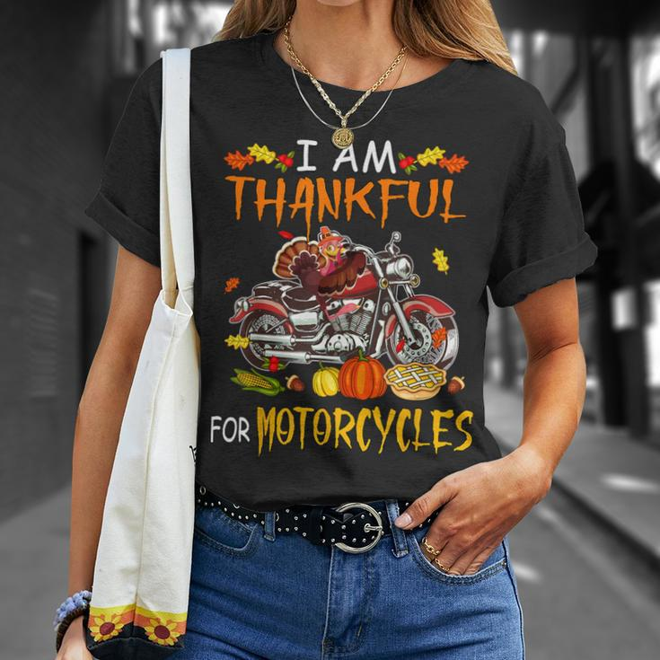 Thankful For Motorcycles Turkey Riding Motorcycle T-Shirt Gifts for Her