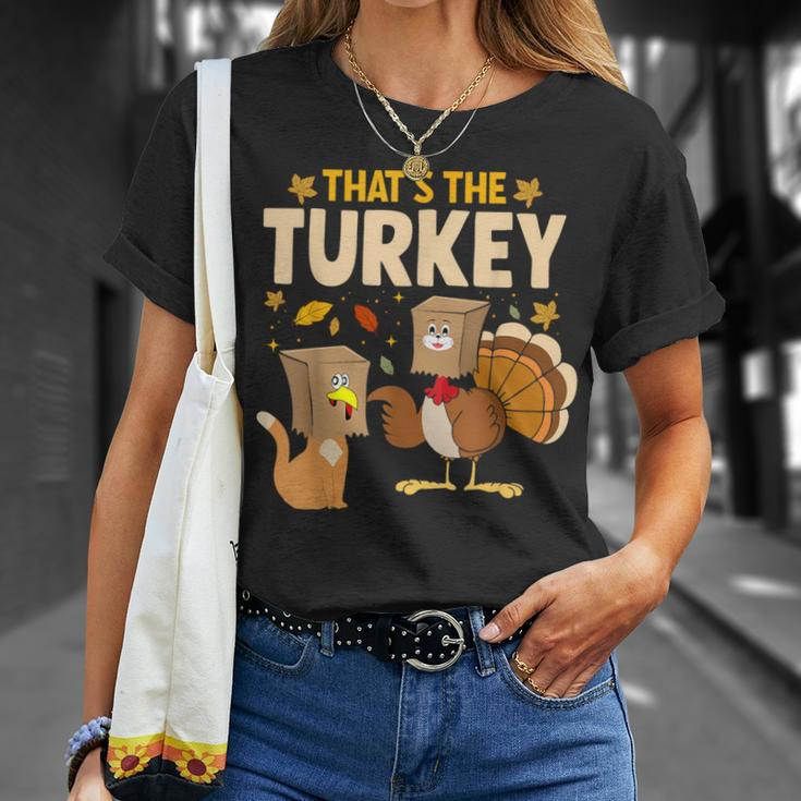 Thanksgiving Fake Cat Turkey Cat Owner Holiday T-Shirt Gifts for Her