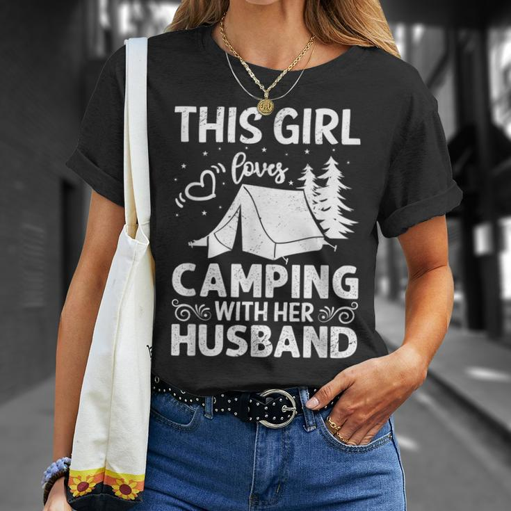 This Girl Loves Camping With Her Husband Outdoor Travel Unisex T-Shirt Gifts for Her