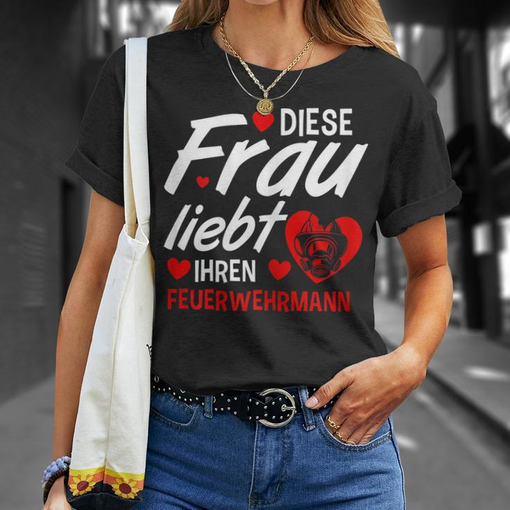 This Woman Loves Your Fireman Firefighter Husband Gift For Womens Gift For Women Unisex T-Shirt Gifts for Her