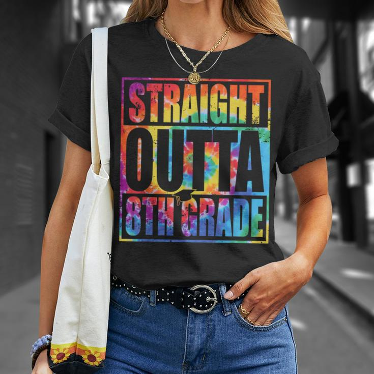 Tie Dye Straight Outta 8Th Grade Graduation Class Of 2023 Unisex T-Shirt Gifts for Her