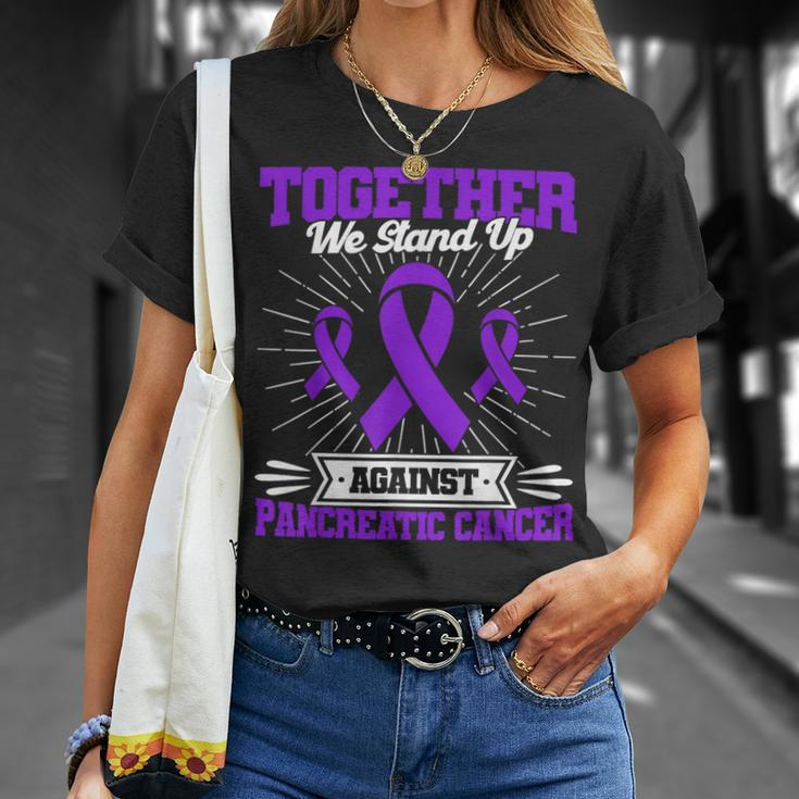 Together We Stand Up Against Pancreatic Cancer Awareness T-Shirt Gifts for Her