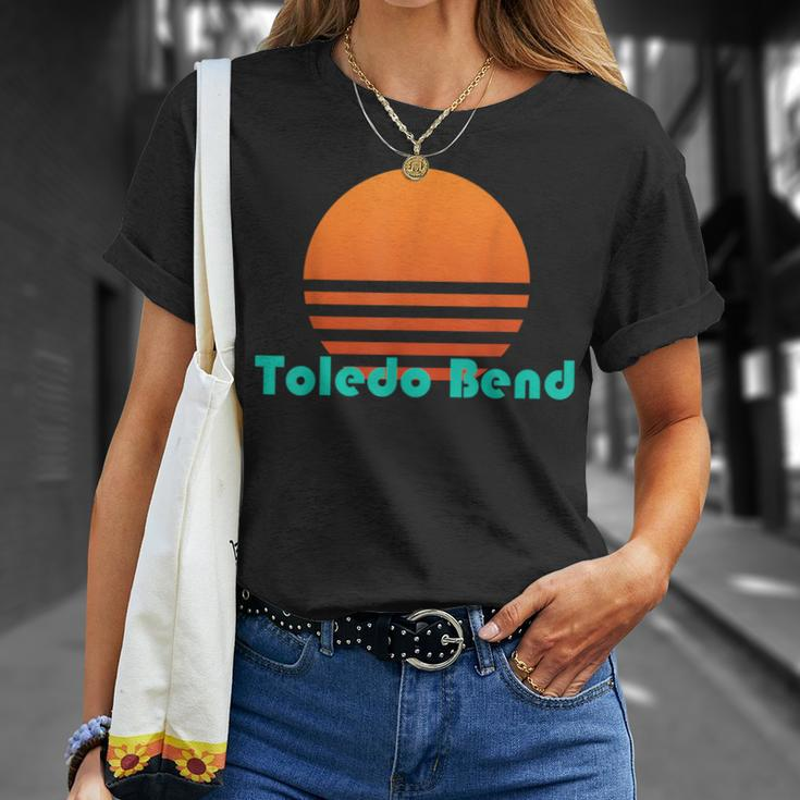 Toledo Bend Louisiana Retro Sunset T-Shirt Gifts for Her