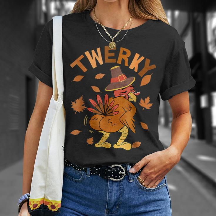 Twerky Thanksgiving Turkey Butt Twerk Dance Pun 2023 T-Shirt Gifts for Her