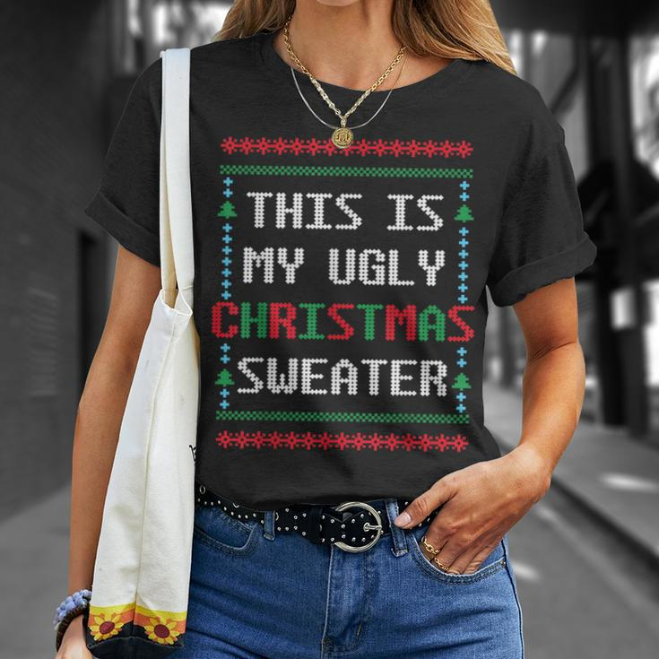 Ugly Christmas Sweater Winter Holidays Warm Clothes T-Shirt Gifts for Her