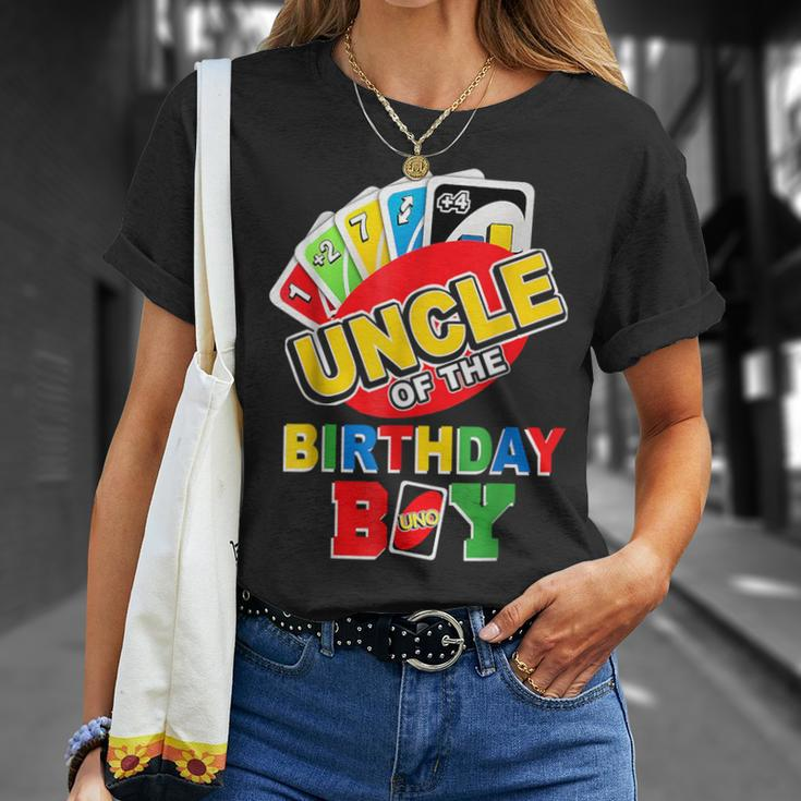 Uncle Of The Birthday Boy Uno Dad Papa Father 1St Bday T-Shirt Gifts for Her
