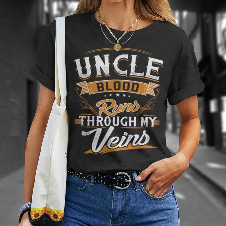 Uncle Blood Runs Through My Veins Best Family T-Shirt Gifts for Her