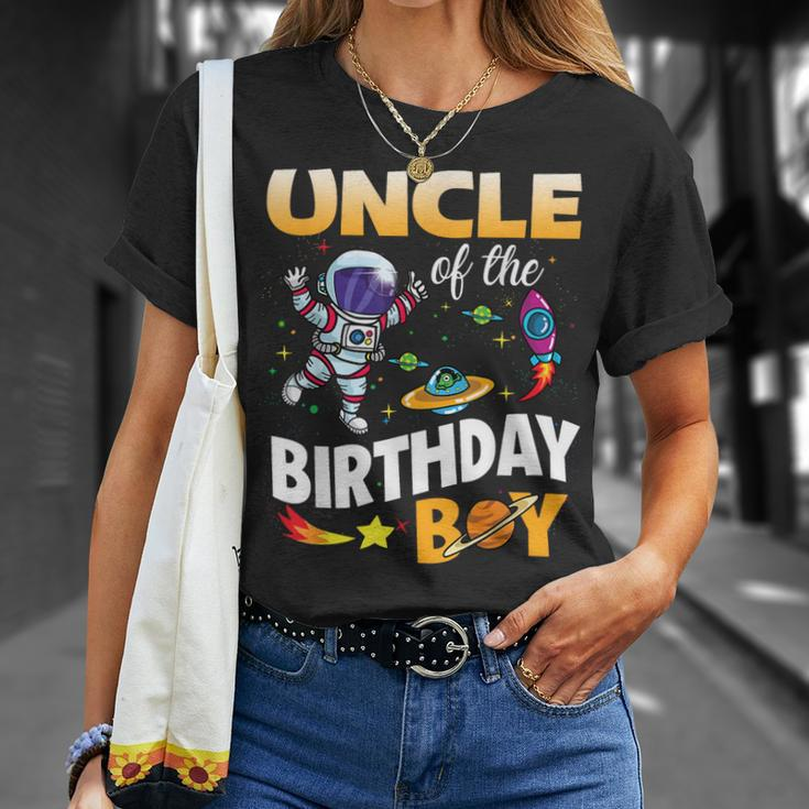 Uncle Of The Birthday Boy Space Astronaut Birthday Family Unisex T-Shirt Gifts for Her