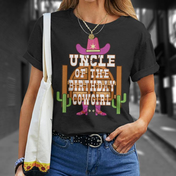 Uncle Of The Birthday Cowgirl Kids Rodeo Party Bday Unisex T-Shirt Gifts for Her