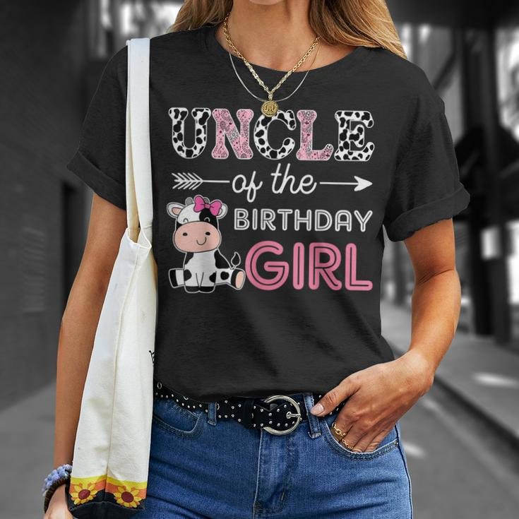 Uncle Of The Birthday Girl Farm Cow Uncle Matching Family Unisex T-Shirt Gifts for Her
