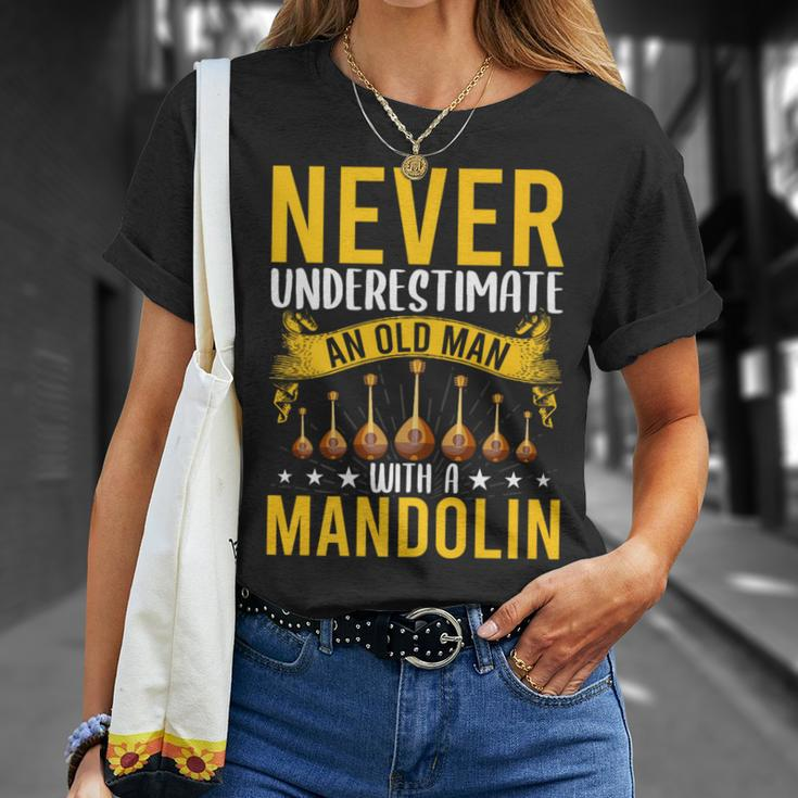 Never Underestimate An Old Man With A Mandolin T-Shirt Gifts for Her