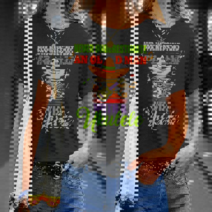 Never Underestimate An Old Man With A Ukulele Grandpa T-Shirt Gifts for Her Never Underestimate An Old Man With A Ukulele Grandpa T-Shirt Gifts for Her