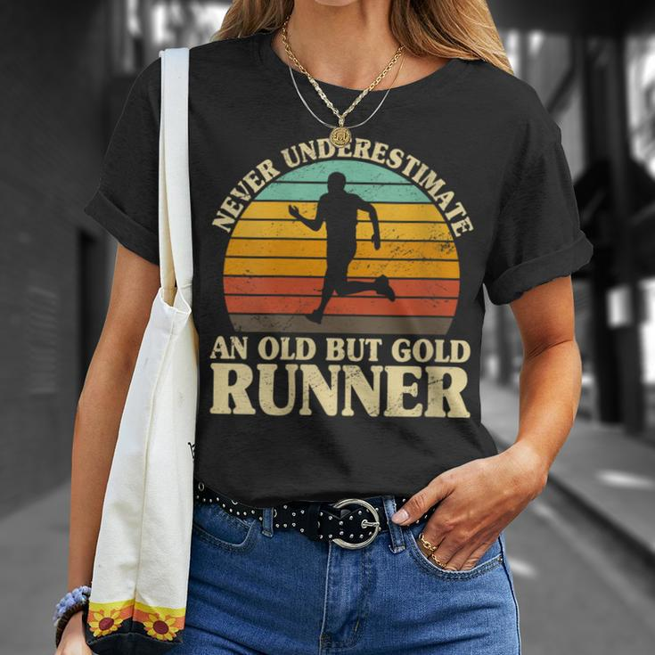 Never Underestimate An Old Runner Runner Marathon Running T-Shirt Gifts for Her