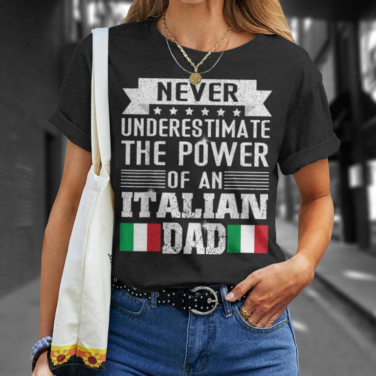 Never Underestimate The Power Of An Italian Dad Father T-Shirt Gifts for Her