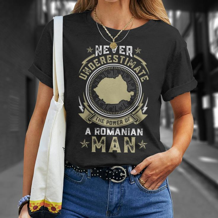 Never Underestimate The Power Of A Romanian Man T-Shirt Gifts for Her