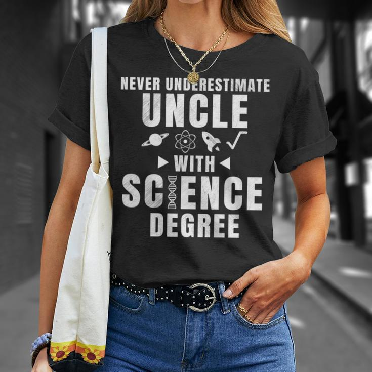 Never Underestimate Uncle With Science Degree T-Shirt Gifts for Her