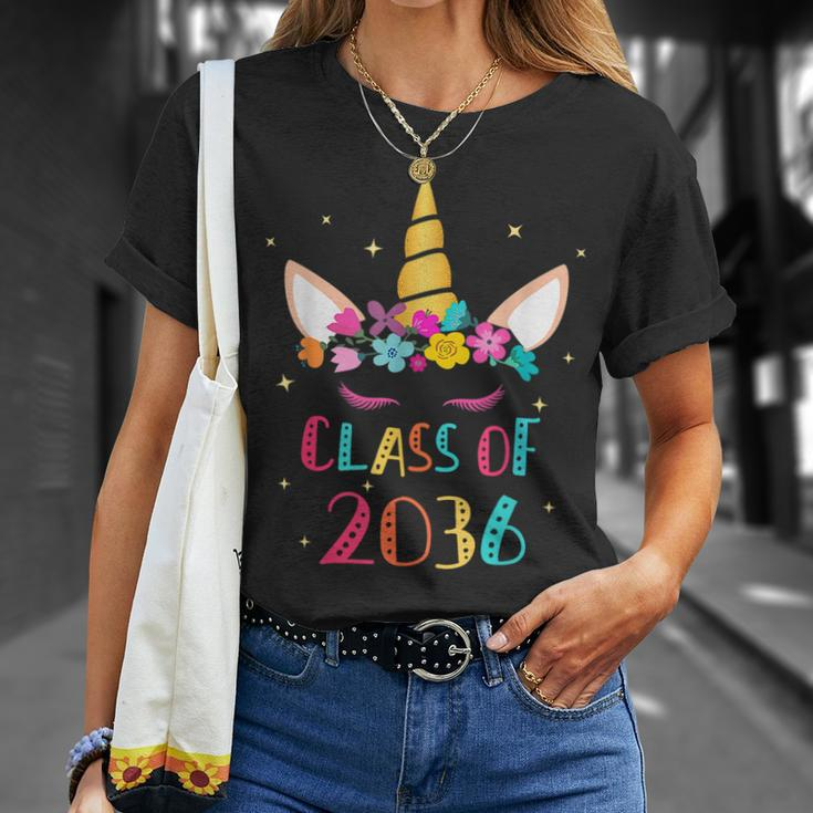 Unicorn Class Of 2036 Kindergarten Grow With Me Graduation Unisex T-Shirt Gifts for Her