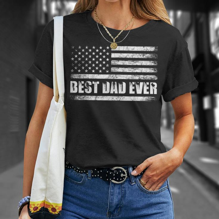 Usa Flag Best Dad Ever Daddy Fathers Day Dad Gifts Unisex T-Shirt Gifts for Her