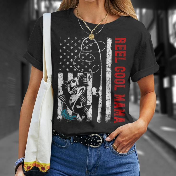 Usa Flag Reel Cool Mama Fishing Fisher Fisherman Gift For Women Unisex T-Shirt Gifts for Her