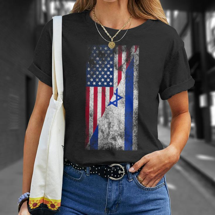 Usa Israel Flags United States Of America Israeli T-Shirt Gifts for Her
