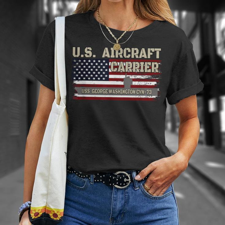 Uss George Washington Cvn-73 Aircraft Carrier Veterans Day T-Shirt Gifts for Her