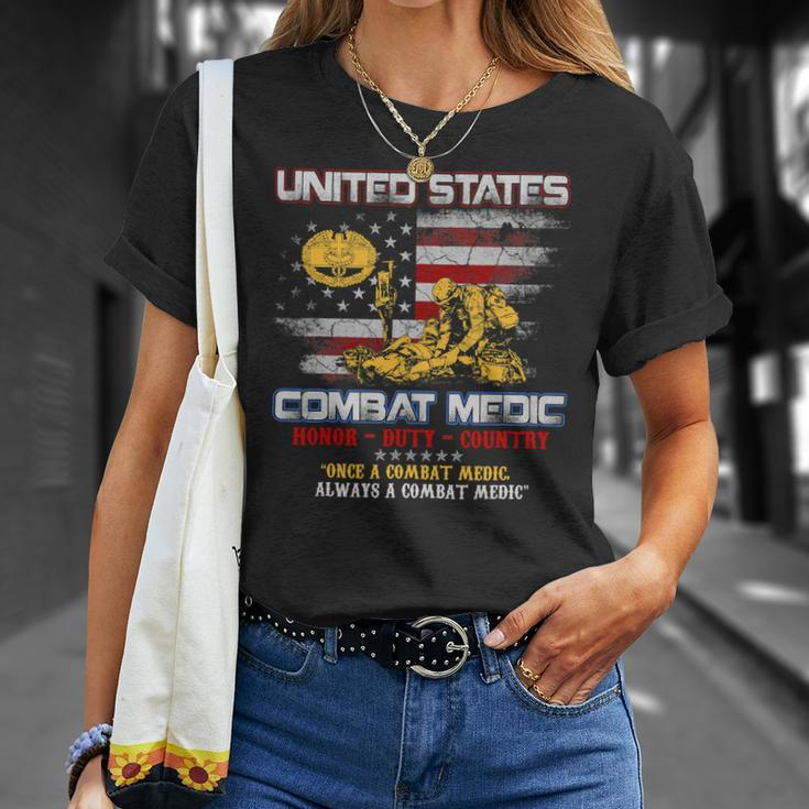 Veteran Vets US Army Combat Medic Veteran Vintage Honor Duty Country 153 Veterans Unisex T-Shirt Gifts for Her