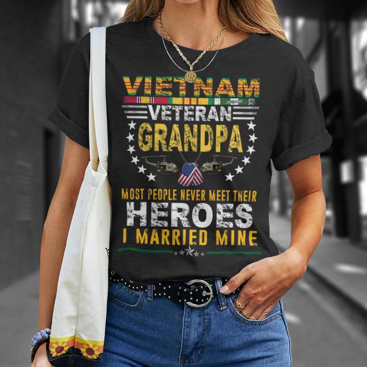 Veteran Vets Vietnam Veteran Grandpa Most People Never Meet Their Heroes Veterans Unisex T-Shirt Gifts for Her