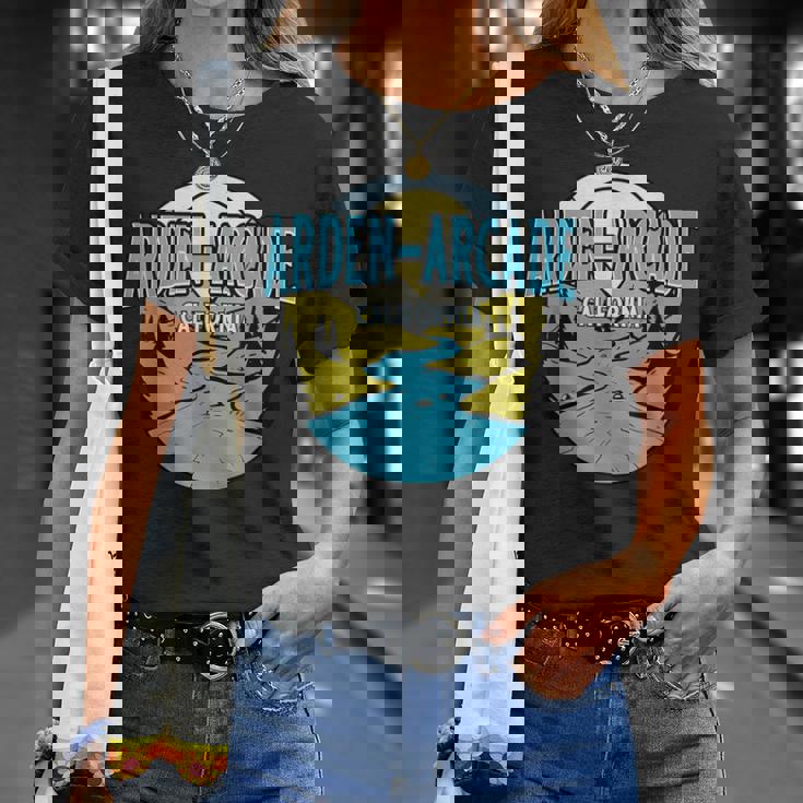 Vintage Arden-Arcade California River Valley Souvenir Print T-Shirt Gifts for Her Vintage Arden-Arcade California River Valley Souvenir Print T-Shirt Gifts for Her