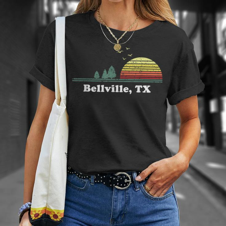 Vintage Bellville Texas Home Souvenir Print T-Shirt Gifts for Her