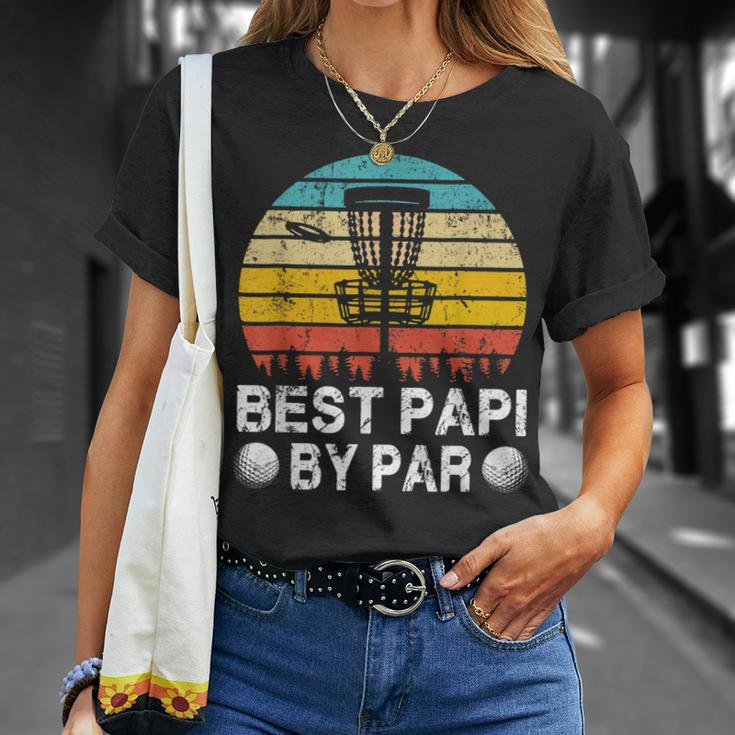 Vintage Best Papi By Par Disc Golf Golfer Fathers Day Unisex T-Shirt Gifts for Her