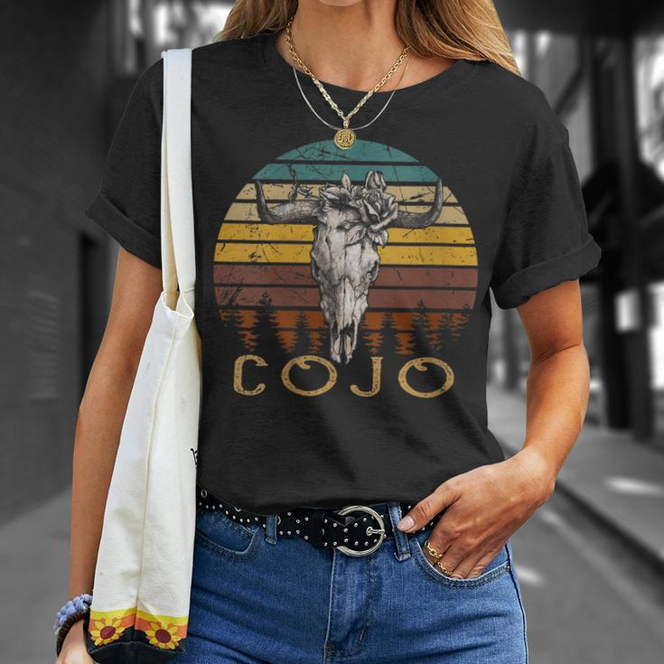 Vintage Cojo Bull Skull Flower Music 80S 90S Cowgirl Western Gift For Womens Unisex T-Shirt Gifts for Her