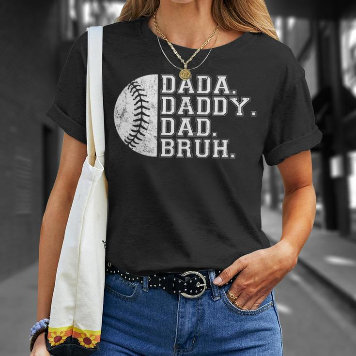 Vintage Fathers Day Dada Daddy Dad Bruh Baseball Unisex T-Shirt Gifts for Her