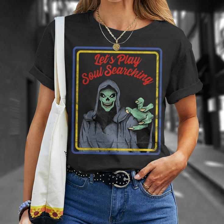 Vintage Horror Soul Searching Grim Reaper Reaper T-Shirt Gifts for Her