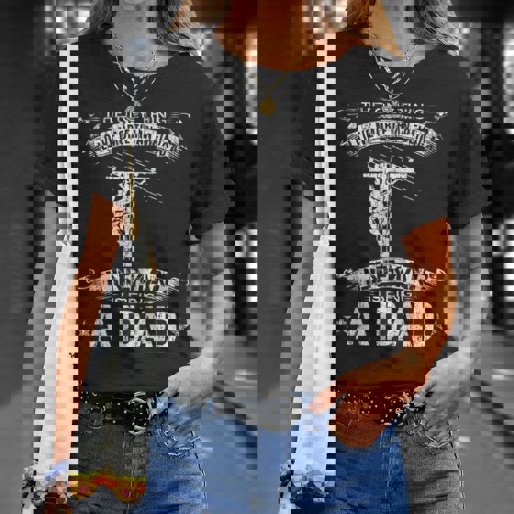Vintage I Love More Than Being A Lineman Is Being A Dad T-shirt Gifts for Her