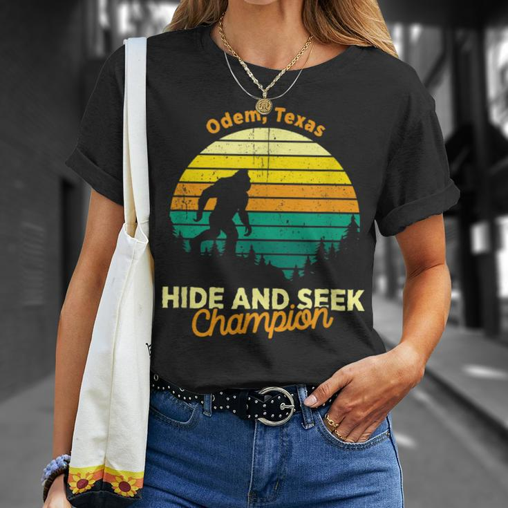 Vintage Odem Texas Mountain Hiking Souvenir Print T-Shirt Gifts for Her