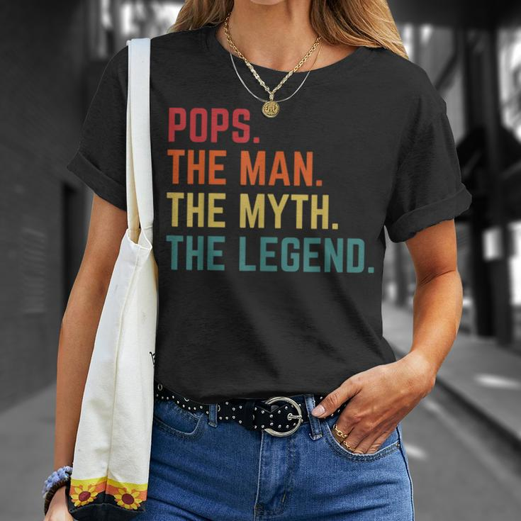 Vintage Pops Man Myth Legend Daddy Grandpa Fathers Day Unisex T-Shirt Gifts for Her