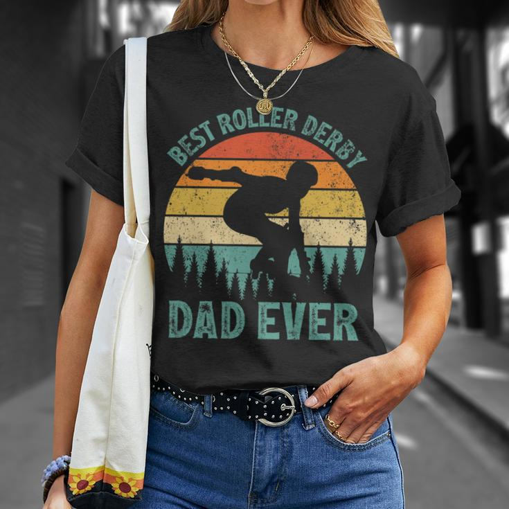 Vintage Retro Best Roller Derby Dad Ever Fathers Day Gift For Women Unisex T-Shirt Gifts for Her