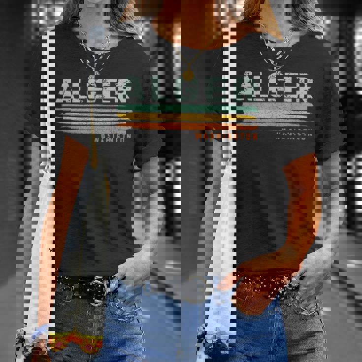 Vintage Stripes Alger Wa T-Shirt Gifts for Her