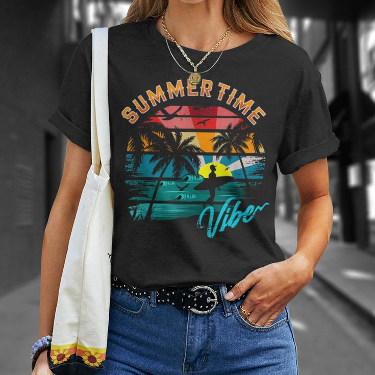 Vintage Summer Vibes Retro Summertime Design Summer Funny Gifts Unisex T-Shirt Gifts for Her