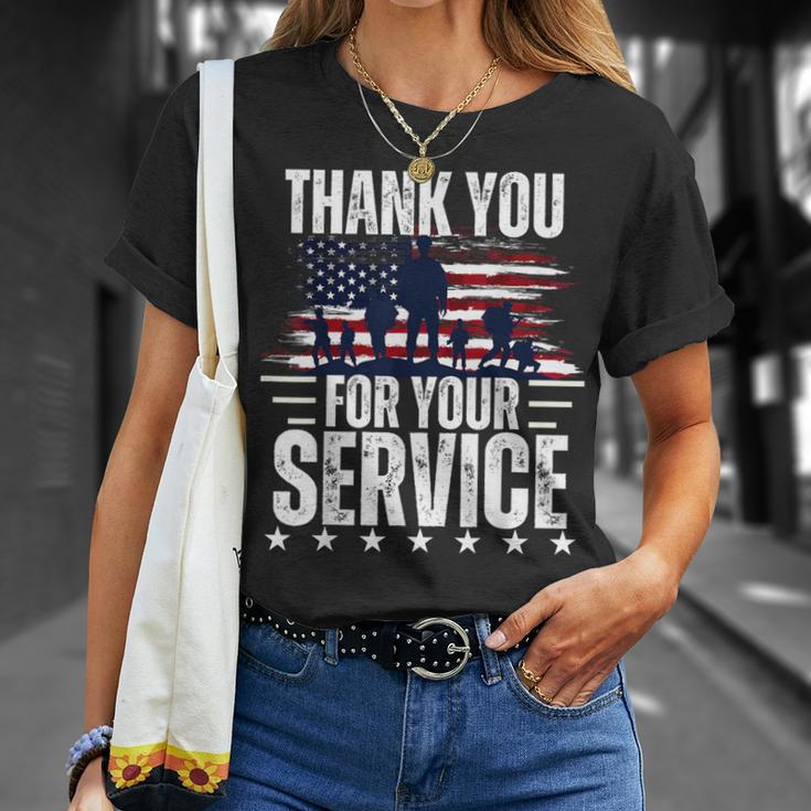 Vintage Veteran Thank You For Your Service Veteran's Day T-Shirt Gifts for Her