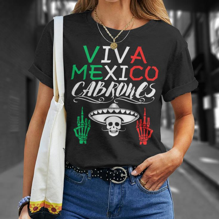 Viva Mexico Cabrones Independence Day Mexican Flag Mexico T-Shirt Gifts for Her