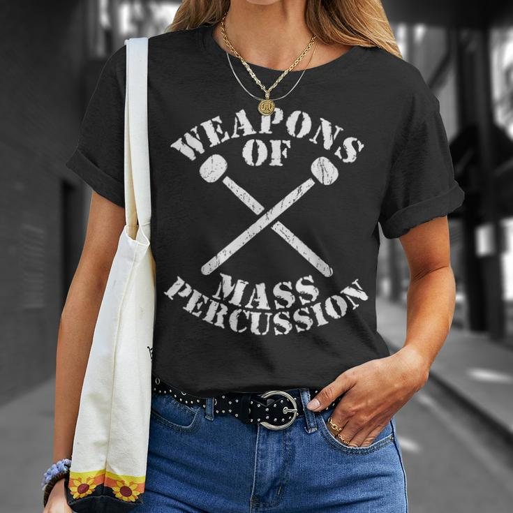Weapons Of Mass Percussion Drummer Pun T-Shirt Gifts for Her